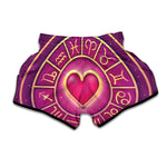 Pink Heart Zodiac Wheel Print Muay Thai Boxing Shorts