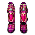 Pink Heart Zodiac Wheel Print Muay Thai Shin Guards