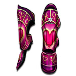 Pink Heart Zodiac Wheel Print Muay Thai Shin Guard
