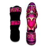 Pink Heart Zodiac Wheel Print Muay Thai Shin Guard