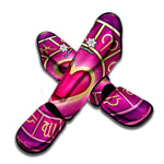 Pink Heart Zodiac Wheel Print Muay Thai Shin Guard