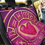 Pink Heart Zodiac Wheel Print Pet Car Back Seat Cover