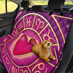 Pink Heart Zodiac Wheel Print Pet Car Back Seat Cover