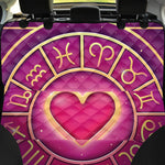 Pink Heart Zodiac Wheel Print Pet Car Back Seat Cover