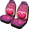 Pink Heart Zodiac Wheel Print Universal Fit Car Seat Covers