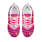 Pink Heart Zodiac Wheel Print White Sneakers