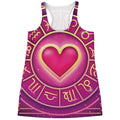 Pink Heart Zodiac Wheel Print Women's Racerback Tank Top