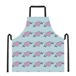 Pink Heartbeat Pattern Print Apron