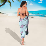 Pink Heartbeat Pattern Print Beach Sarong Wrap