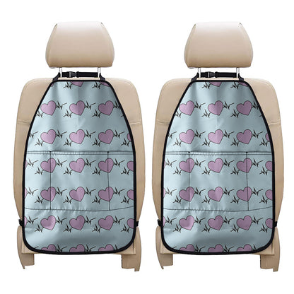 Pink Heartbeat Pattern Print Car Seat Organizers