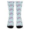 Pink Heartbeat Pattern Print Crew Socks