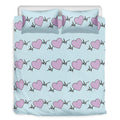 Pink Heartbeat Pattern Print Duvet Cover Bedding Set