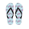 Pink Heartbeat Pattern Print Flip Flops