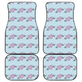 Pink Heartbeat Pattern Print Front and Back Car Floor Mats