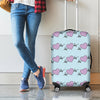 Pink Heartbeat Pattern Print Luggage Cover