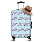 Pink Heartbeat Pattern Print Luggage Cover