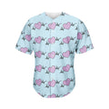 Pink Heartbeat Pattern Print Men's Baseball Jersey