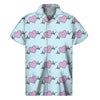 Pink Heartbeat Pattern Print Men's Short Sleeve Shirt