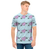 Pink Heartbeat Pattern Print Men's T-Shirt