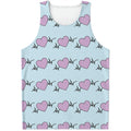 Pink Heartbeat Pattern Print Men's Tank Top