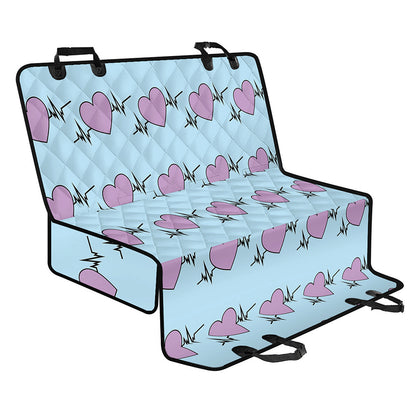 Pink Heartbeat Pattern Print Pet Car Back Seat Cover