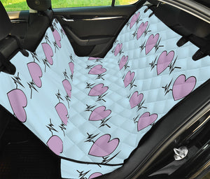 Pink Heartbeat Pattern Print Pet Car Back Seat Cover