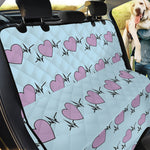 Pink Heartbeat Pattern Print Pet Car Back Seat Cover