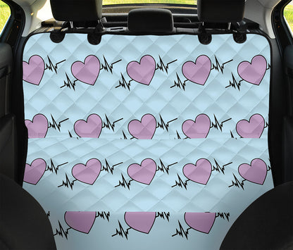 Pink Heartbeat Pattern Print Pet Car Back Seat Cover