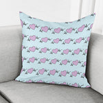 Pink Heartbeat Pattern Print Pillow Cover