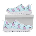 Pink Heartbeat Pattern Print White Running Shoes