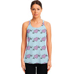 Pink Heartbeat Pattern Print Women's Racerback Tank Top