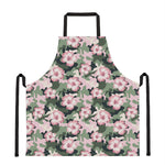 Pink Hibiscus Flower Camouflage Print Apron