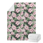 Pink Hibiscus Flower Camouflage Print Blanket