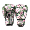 Pink Hibiscus Flower Camouflage Print Boxing Gloves