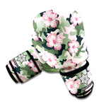 Pink Hibiscus Flower Camouflage Print Boxing Gloves