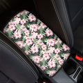 Pink Hibiscus Flower Camouflage Print Car Center Console Cover