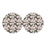 Pink Hibiscus Flower Camouflage Print Car Coasters