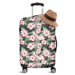 Pink Hibiscus Flower Camouflage Print Luggage Cover