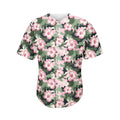 Pink Hibiscus Flower Camouflage Print Men's Baseball Jersey