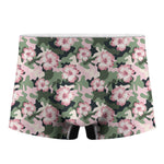 Pink Hibiscus Flower Camouflage Print Men's Boxer Briefs