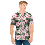 Pink Hibiscus Flower Camouflage Print Men's T-Shirt