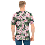 Pink Hibiscus Flower Camouflage Print Men's T-Shirt
