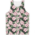 Pink Hibiscus Flower Camouflage Print Men's Tank Top