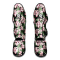 Pink Hibiscus Flower Camouflage Print Muay Thai Shin Guards