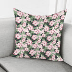 Pink Hibiscus Flower Camouflage Print Pillow Cover