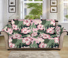 Pink Hibiscus Flower Camouflage Print Sofa Protector