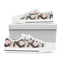 Pink Hibiscus Flower Camouflage Print White Low Top Sneakers