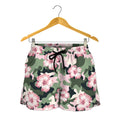 Pink Hibiscus Flower Camouflage Print Women's Shorts