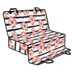 Pink Hibiscus Striped Pattern Print Pet Car Back Seat Cover