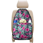 Pink Hibiscus Tropical Pattern Print Car Seat Organizers